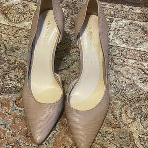 Nine West Taupe Textured Pointed-Toe Pumps
